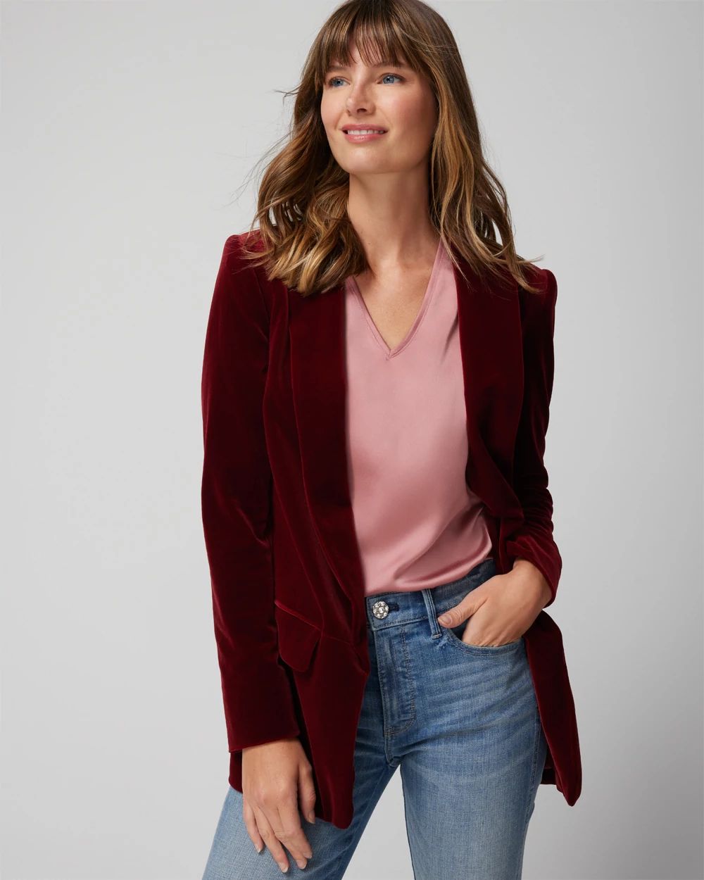 White house black market red jacket store